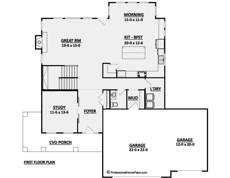 The Harbor Springs main level floor plan